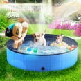 thumbnail image 3 of Portable Dog Pool, Foldable Pet Swimming Tub, Anti-Slip Pet Bathtub, Hard Plastic Bath Pool for Pets Dogs and Cats, 80 x 16 Inches, 3 of 6