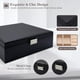 thumbnail image 4 of ProCase Joyero para Mujer, 2 Capas, Organizador de Joyas de Cuero Grande, Estuche de Almacenamiento con Almohadilla extraíble para Pendientes, Color Negro, 4 of 5