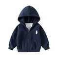 thumbnail image 2 of KYAIGUO Kids Baby Boys Hooded Sweatshirt Toddler Spring Long Sleeve Coat Outwear Zip-Up Thin Jacket with Pocket for 1-7T, 2 of 9