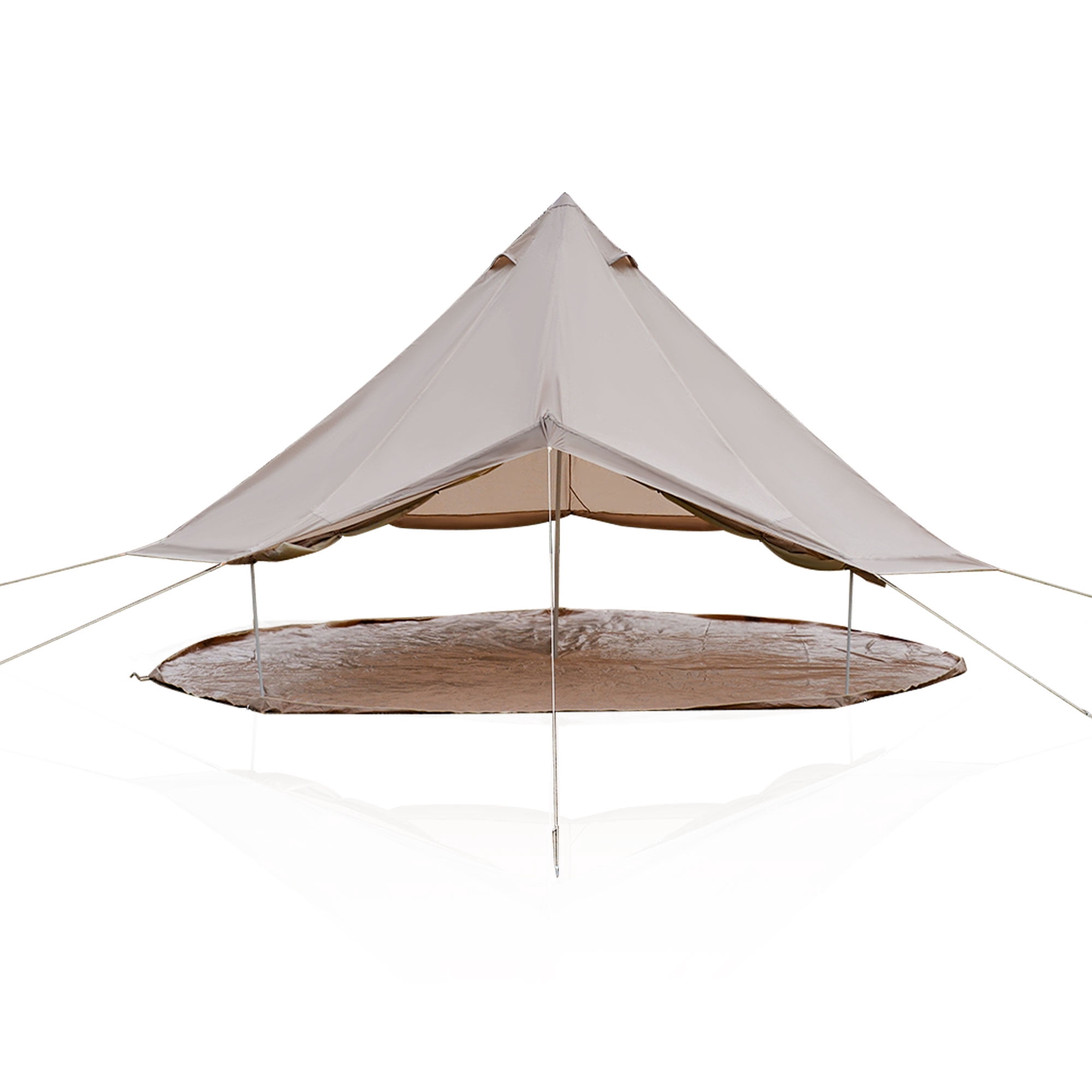 13.1 Ft Beige 4 Season Bell Tent with Stove Jack, Water-Resistant Oxford Glamping Yurt Camping Tent for 8 Person Family Outdoor Party, Large Summer Camping Shelter