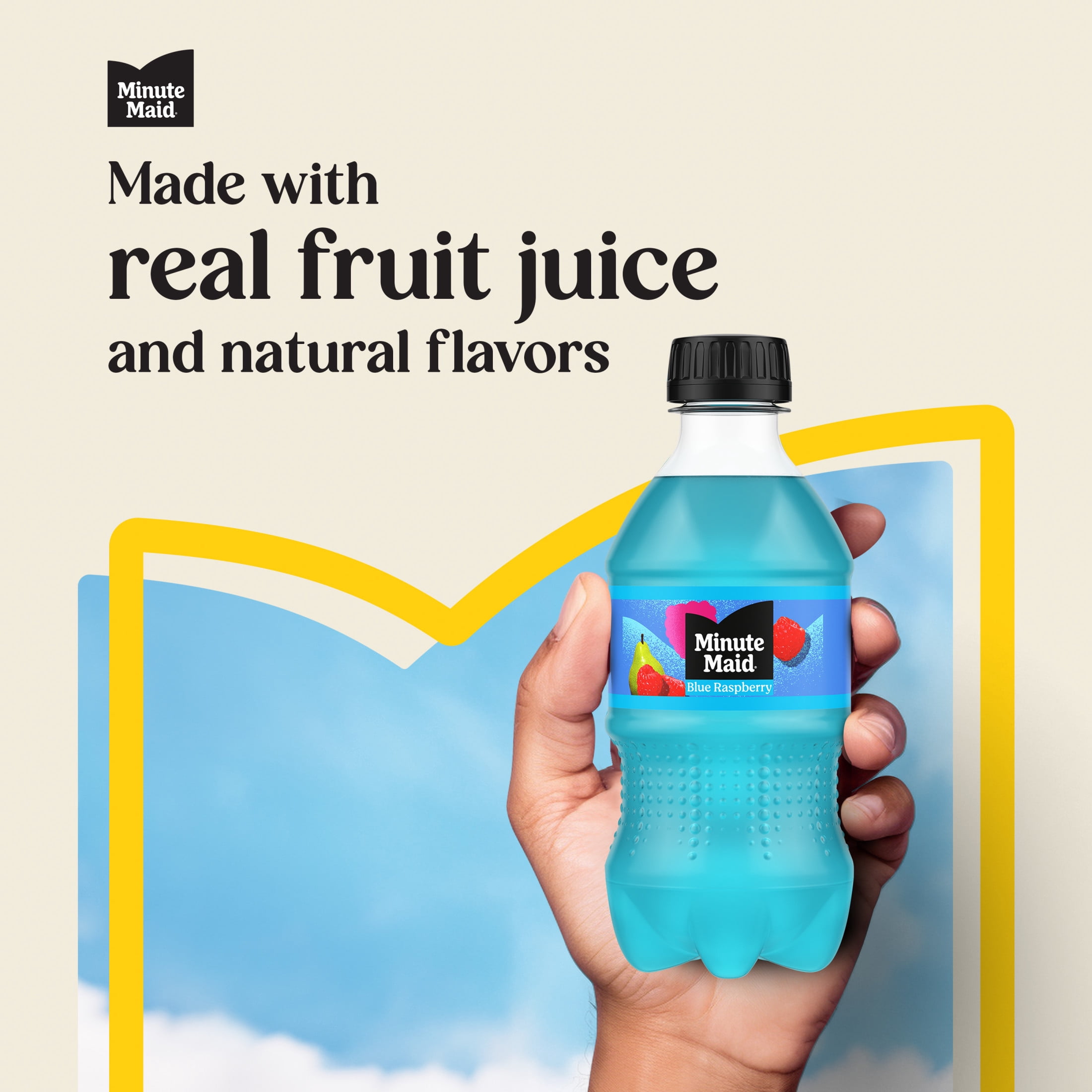 Minute Maid Blue Raspberry Juice Drink Bottles, 12 fl oz, 6 Pack