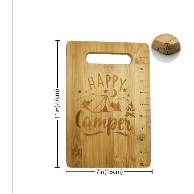 Bamboo Wood Cutting Board Happy Camper