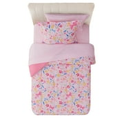 Your Zone Twin 5-Piece Pink Wildflower Polyester Bed-in-a-Bag Set