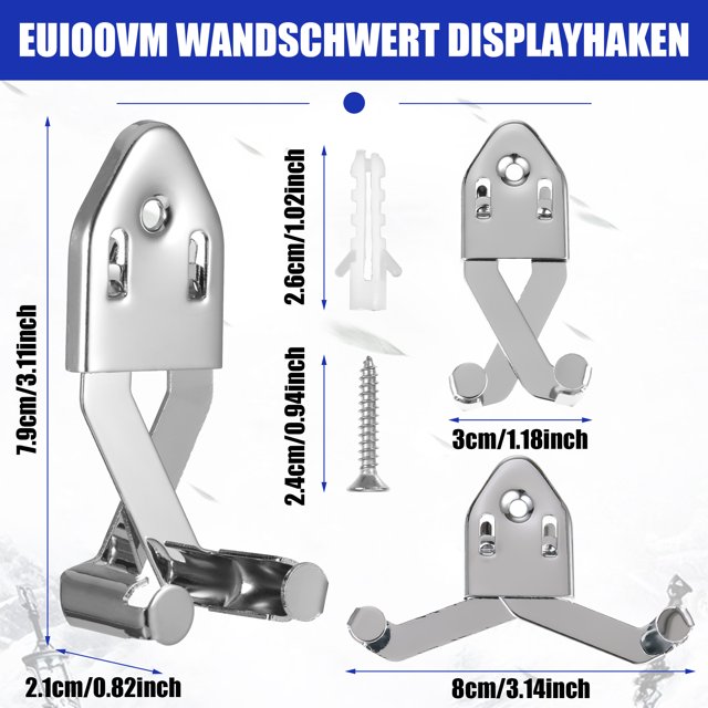 relayinert 2 Pcs Installation Facile Support Mural en Acier Inoxydable pour Hache, Daggers et Couteaux Robuste et Durable