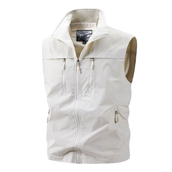 ZIXKCGDSE Men's Lightweight Vest Casual Outerwear Sleeveless Jacket with Zipper Pockets Size XS
