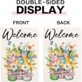 thumbnail image 5 of Happy Easter Three Glass Mason Jar Garden Flag Eggs Flower Vase Welcome Garden Flag Spring Garden Flag Floral 12.5×18 Inch Double Sided Burlap Outside Vertical Seasonal Holiday Yard Décor (Green), 5 of 6