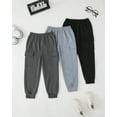 thumbnail image 3 of Toddler Boys Clothes Boys Pants Kids 3-Pack Joggers Toddler Cargo Casual Elastic Waist Pants for Boys 3T 4T 5T Size 6 7 Black Gray, 3 of 8
