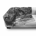 thumbnail image 3 of Vintage Soft Flannel Fleece Blanket, Old Fashion Sketch of a Crocodile in Forest Wildlife Nature Woods Fossil Picture, Cozy Plush for Indoor and Outdoor Use, 50" x 60", Charcoal Grey, by Ambesonne, 3 of 6