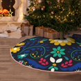 thumbnail image 6 of Kdxio Colorful Mexican Flower Print Christmas Tree Skirt Christmas Xmas Tree Skirts Mat for New Year Holiday Christmas Party Decorations-30", 6 of 7