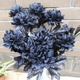 thumbnail image 4 of 5-20PC Artificial Silk Dahlia Bouquet with Long Stem, 15" Black Flower Floral Arrangements, Wedding Bridal Bouquet for Halloween Harvest Festival Table Centerpieces Home Decor, 4 of 9