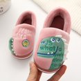 thumbnail image 2 of Otqutp Baby Home Slippers Dinosaur Indoor Shoes Girls Boys Slippers Warm Dinosaur House Cute Cozy Plush Winter Cotton House Slip Shoes(Pink,7-8 Years), 2 of 6