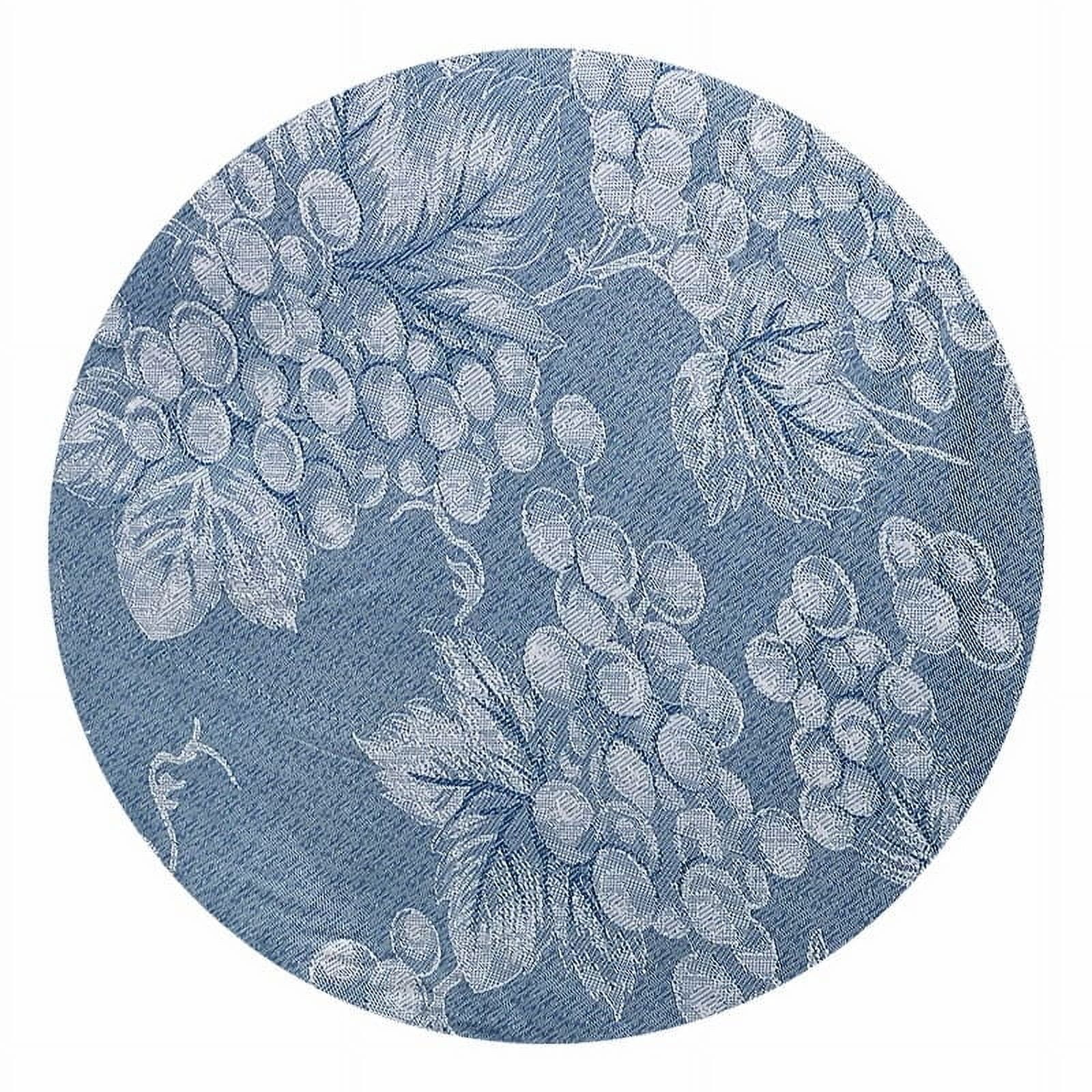 Grape Vine Premium Vinyl Table cover - 70" Round, Blue