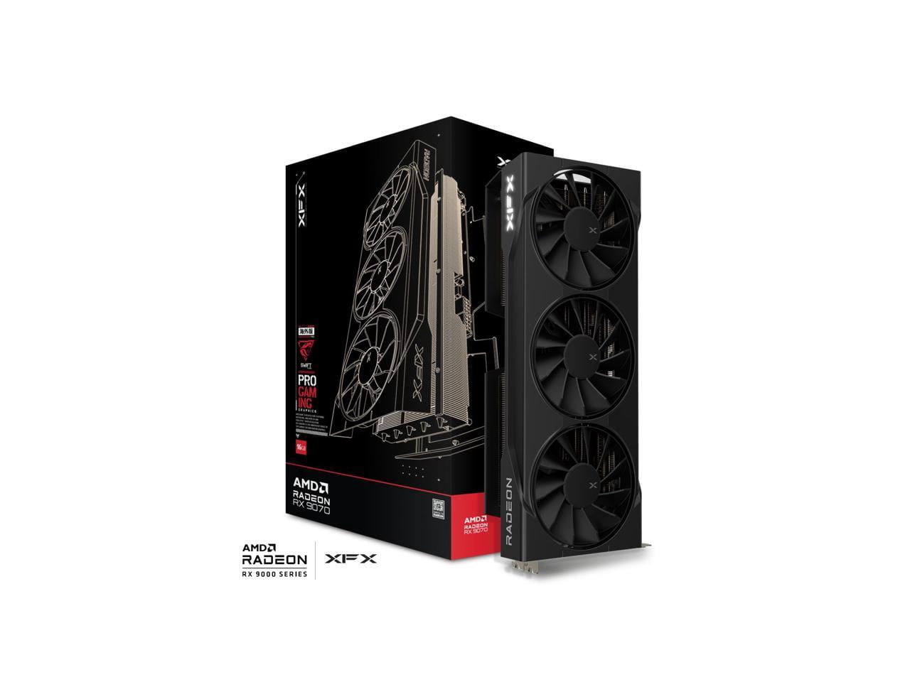 XFX Swift AMD Radeon RX 9070 OC RDNA 4 16GB 256-Bit GDDR6 PCI-Express 5.0 Triple Fan Graphics Card RX-97SWFB3B9