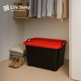 thumbnail image 4 of Life Story 55 Qt Stackable Storage Bin, Heavy Duty Lidded Container, Black/Red, 6 Pack, 4 of 7