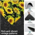 thumbnail image 3 of Black Green Leaf Sunflower Pattern Kitchen Rugs Sets Of 3,Kitchen Runner Rugs Non Skid Washable,Decorative Kitchen Floor Mats for Kitchen,Sink,Laundry,17"x30"+ 17"x47" + 17"x59", 3 of 6