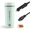 thumbnail image 1 of Mini hervidor de viaje de 11.8 fl oz, calentador de tazas de acero inoxidable 304 de grado alimenticio, mini hervidor eléctrico portátil, tetera 3 en 1 para preparar té, café, leche infantil (Green, 1 of 1