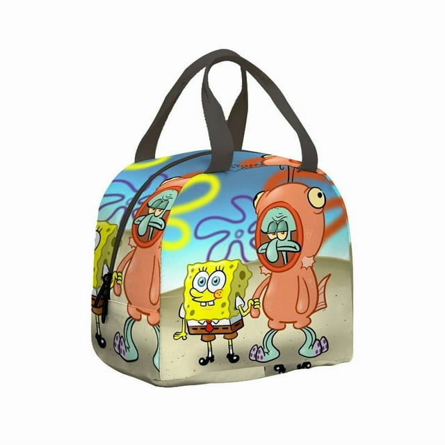 Insulated Lunch Bag Cartoon Anime Design Portable Large Capacity for Students Picnic