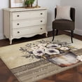 thumbnail image 3 of 3'x5' Rug for Living Room Bedroom, Farmhouse Flowers Washable Area Rugs Non-Slip Carpet Mats, Retro Floral Leaves Country Wood Board Indoor Low Pile Area Rug Runner for Kitchen, Mudroom, 3 of 8
