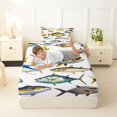 thumbnail image 5 of Manfei Vibrant Ocean Fish Twin Sheets, Marine Animal Bedding, White Blue Orange, 3 Pieces, 1 Flat Sheet, 1 Fitted Sheet and 1 Pillowcase, 5 of 6