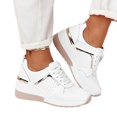 thumbnail image 1 of Zapatos de cuña informales de gran tamaño con tira dorada, zapatillas cómodas antideslizantes para correr para mujer, uso diario, 1 of 5