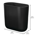 thumbnail image 2 of iDesign Oval Bathroom Trash Can, 1.9 Gallon Plastic Open Top Garbage Bin, 2 Pack, Black, 2 of 8