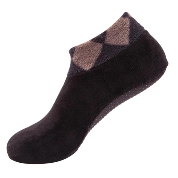 Mens Slipper Socks Mens Winter Warm Double-faced Fleece Bed Sock Non Slip Slipper Floor Socks Hot