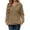 g-Khaki, variant on DailyTrove Women Cable Knit Henley Hooded Sweatshirt With Kangaroo Pocket Long Sleeve Tops