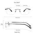 thumbnail image 2 of LifeArt Blue Light Blocking Glasses,Computer Reading Glasses,Titanium Rimless Frame,Stylish for Men&Women(Grey,+1.00 Magnification), 2 of 4