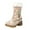 Khaki, variant on Snow Boots for Women Xmas Tree Embroidery Casual Suede Plush Mid Calf Lug Sole Stacked Heel Long Boots Winter Holiday Christmas Dress Booties