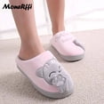 thumbnail image 1 of Couple Winter Home Slippers Women Shoes Cute Cartoon Cat Slippers Men Warm Plush Slides Indoor Bedroom Non-Slip Floor Slipper, 1 of 4