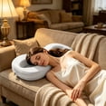 thumbnail image 6 of Dual Ear Relief Zone Contour Pillow, Ice Silk Satin Cervical Memory Foam Pillow for Sleeping, Ergonomic Neck Support for Side, Back & Stomach Sleepers, 6 of 6