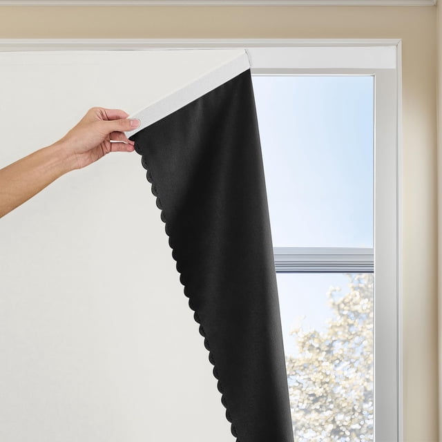 Cortinas Jilron Magic Tape Stick sobre ventanas portátiles de 90 x 160 cm