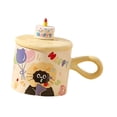 thumbnail image 4 of Taza de café de cerámica, taza de té, regalo de cumpleaños, para mujeres, hombres, desayuno, reutilizable, para dormitorio, oficina, creativa, amarillo, 4 of 8