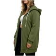 thumbnail image 3 of Womens Plus Size Hoodies Long Tunic Loose Fit Zip Up Sweatshirt Drawstring Casual Oversized Comfy Fall Coat with Pockets, 3 of 7
