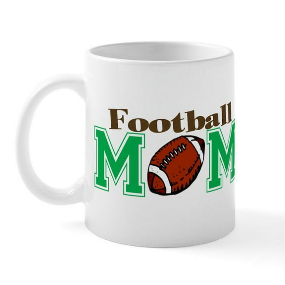 CafePress - Football Mom Mug - 11 oz Ceramic Mug - Novelty Coffee Tea Cup