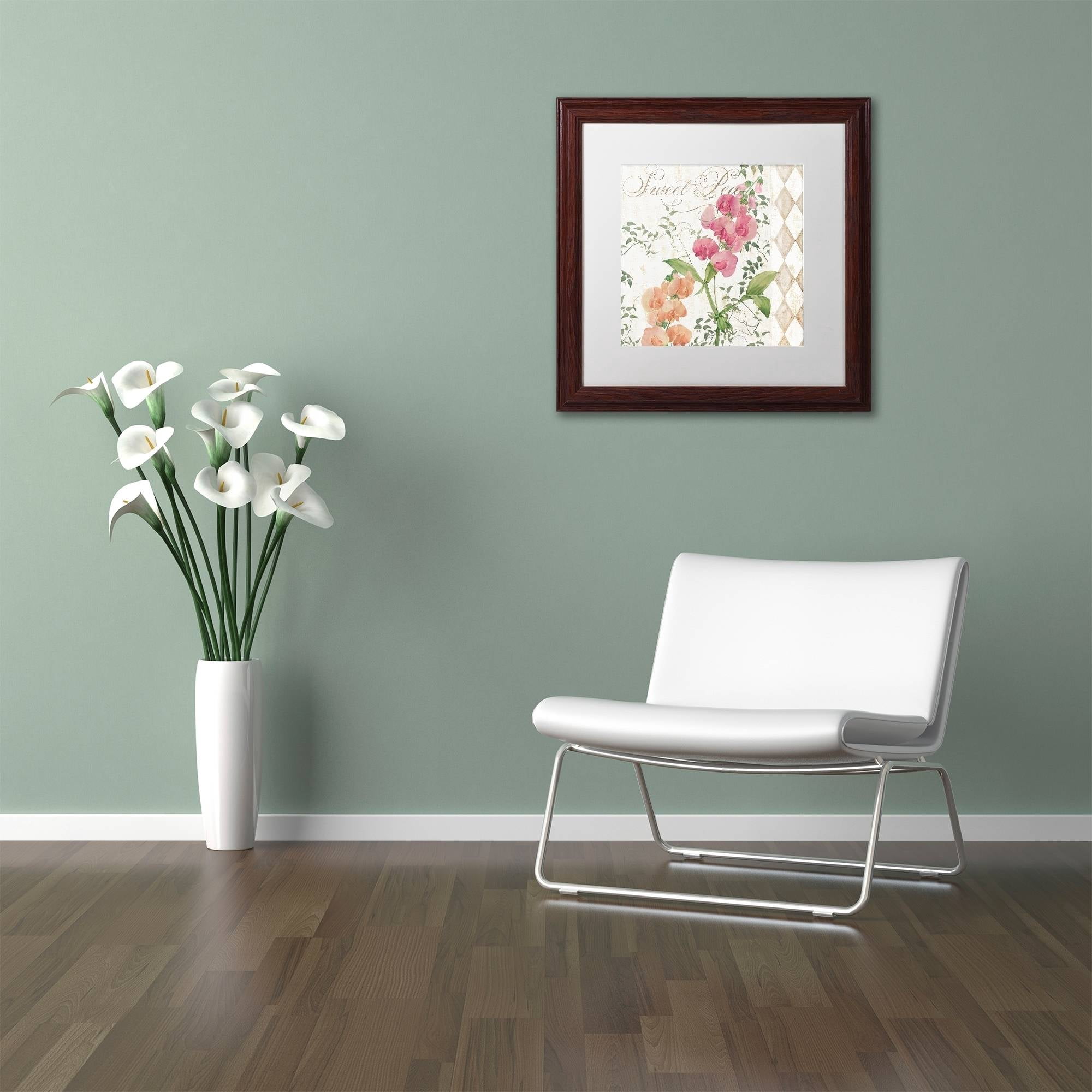 Trademark Fine Art "Sweet Pea" Canvas Art by Color Bakery White Matte, Wood Frame