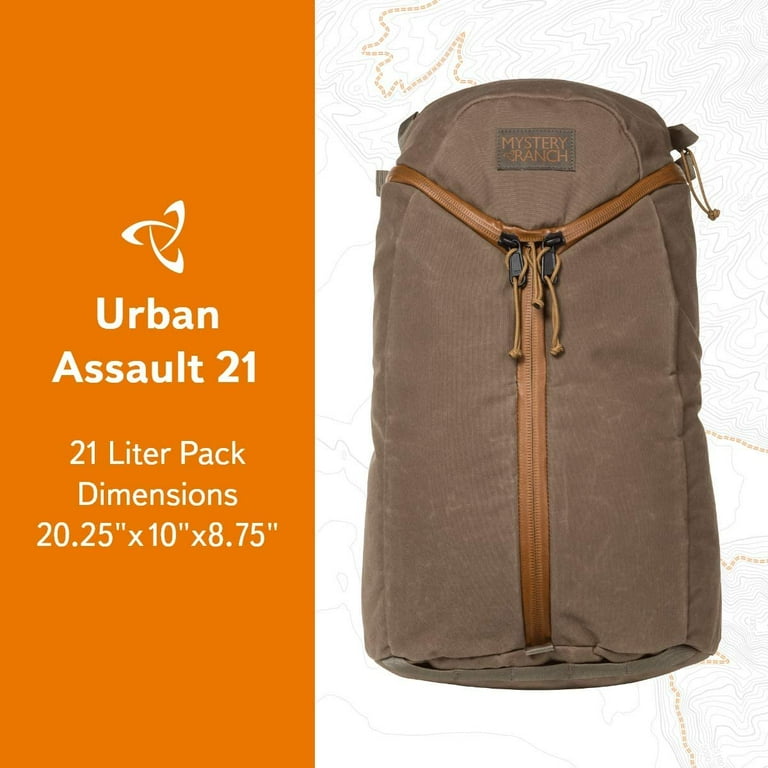 Mystery Ranch Urban Assault 21L Daypack, Wood Waxed, Laptop