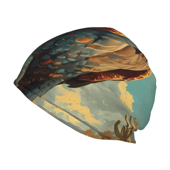 Xecao Western Desert Cactus Bald Eagle Print Knit Hat,Winter Beanie for Men Women, Beanie Soft Warm Ski Stocking Cuffed Cap