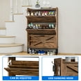 thumbnail image 3 of Dextrus Shoe Cabinet with 3 Flip Drawers,Farmhouse Shoe Storage Organizer for 24 Pairs for Entryway, Foyer, Hallway, Rustic Brown, 3 of 6