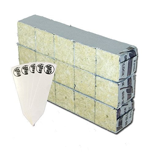rooster Sceptisch een schuldeiser Grodan Rockwool Starter Mini-Blocks | 1.5" Blocks - Pack of 15 | + 5 Stakes  - Walmart.com
