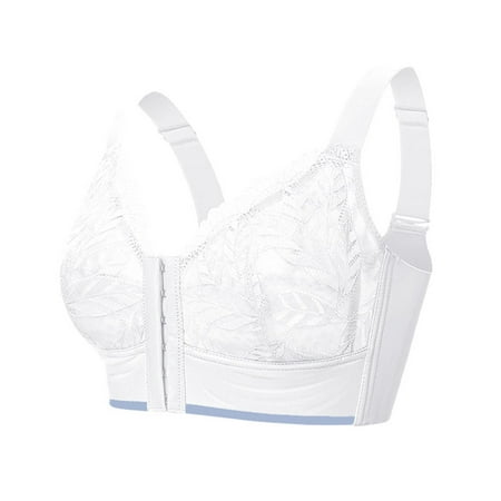 

LBECLEY Womens Lingerie Woman s Bra Women Full Cup Thin Underwear Plus Size Front Button Wireless Sports Lace Bra Cover Large Size Bras Push Up Bras for Women White 34/75C