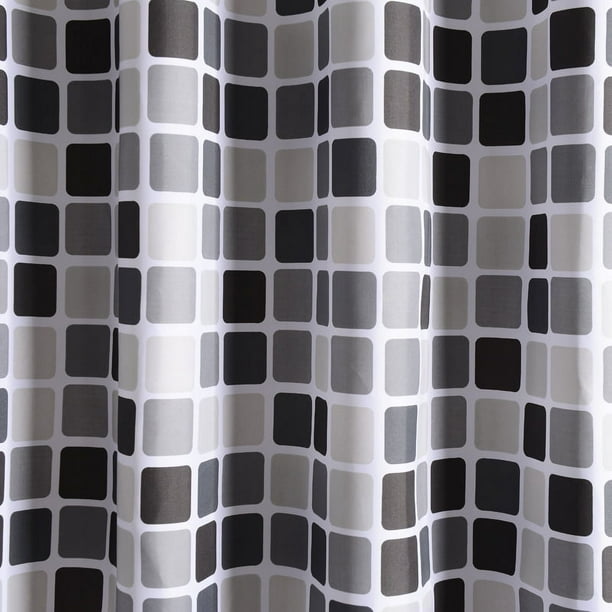 Cortina de baño de ducha de poliéster Cortina de baño impermeable + ganchos colgantes100*200cm(No incluye barras de cortina)