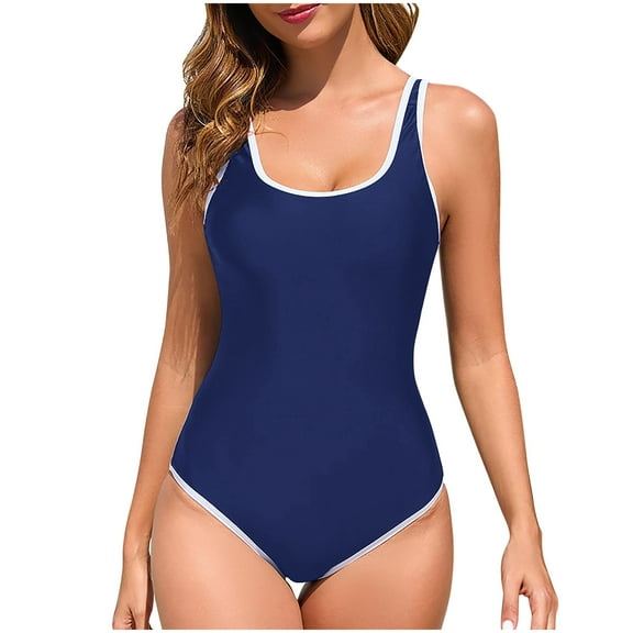 Abomasnow Women's One Piece Swimsuits Scoop Neck Slimming Bathing Suit Sexy Adjustable Strap Backless High Cut Cheeky Swimwear