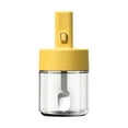 thumbnail image 2 of Glass Seasoning Jar with Retractable Spoon | 3 Color Options White Yellow Green | Sealed Airtight Spice Shaker for Kitchen Camping | 15x7.2x7cm Wet Proof Container, 2 of 8