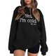 thumbnail image 1 of Gibobby Casual Sudadera para Mujer Sudadera de vellón de manga larga con cuello redondo para(Negro,XG), 1 of 4