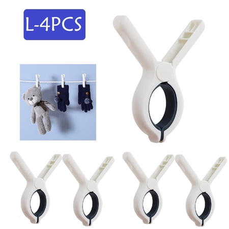 4PCS Beach Towel Clip  Towel Clips to Keep Towel  Blankets  Beach Pool Quilt Drying Clip  Anti-Rust Springs Plastic Clothpins  Plastic Clothes Pins for Clothesline  Chair Clip Blue Large