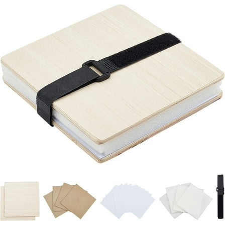 1Set Wood Embossing DIY Corner Paper Printing Card Cutter Burgundy 15x15cm