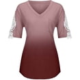 thumbnail image 4 of Pompotops T-Shirt en Dentelle à Manches Courtes à Manches Courtes pour Femmes, 4 of 6