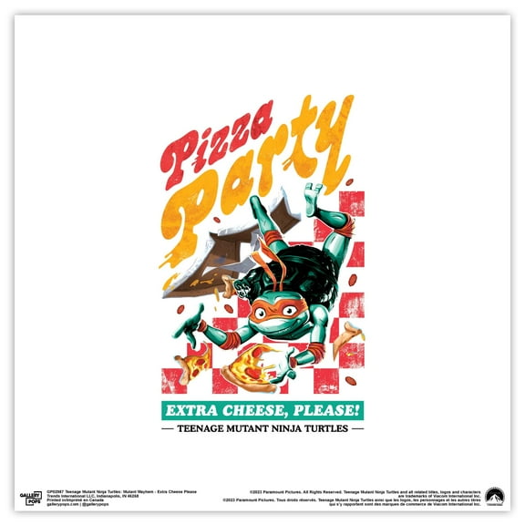 Gallery Pops Nickelodeon Teenage Mutant Ninja Turtles: Mutant Mayhem - Extra Cheese Please Wall Art, Unframed Version, 12" x 12"
