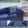 thumbnail image 6 of Aoxun 12 Piece Patio Furniture Set with 44” Fire Pit Table Wicker Rattan Patio Sectional Sofa Set Outdoor Seating Furniture with Thickened Cushion, Navy Blue, 6 of 7